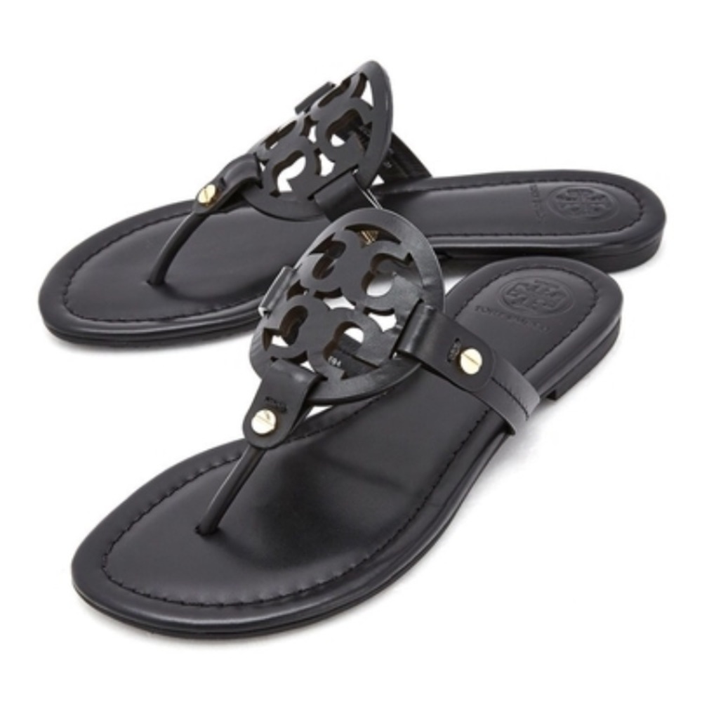 Tory Burch Miller Sandal in Black Leather